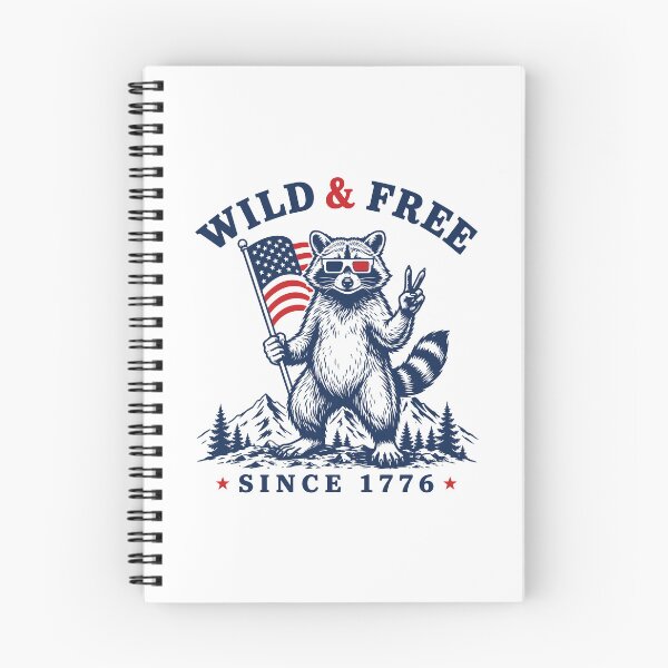 Item preview, Wild and Free Raccoon Funny 4th of July USA Flag Camping Humor designed and sold by gunaone-design.