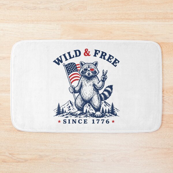 Item preview, Wild and Free Raccoon Funny 4th of July USA Flag Camping Humor designed and sold by gunaone-design.
