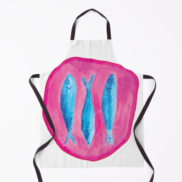 Item preview, Trio of Blue Sardines in Fuchsia Spot designed and sold by ElizabethCoelho.