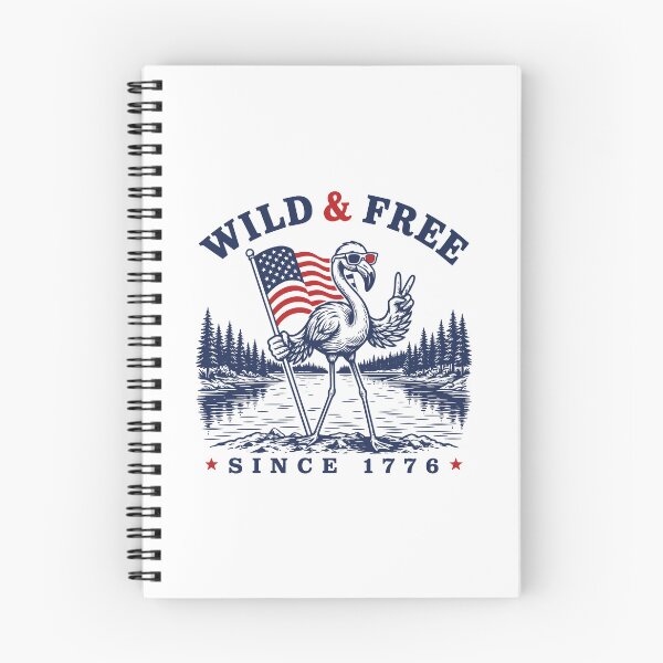 Item preview, Wild and Free Flamingo Funny 4th of July USA Flag Camping Humor designed and sold by gunaone-design.
