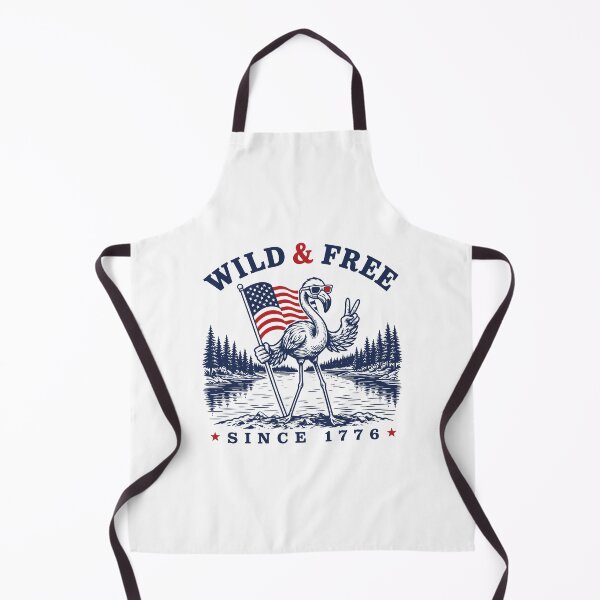 Item preview, Wild and Free Flamingo Funny 4th of July USA Flag Camping Humor designed and sold by gunaone-design.
