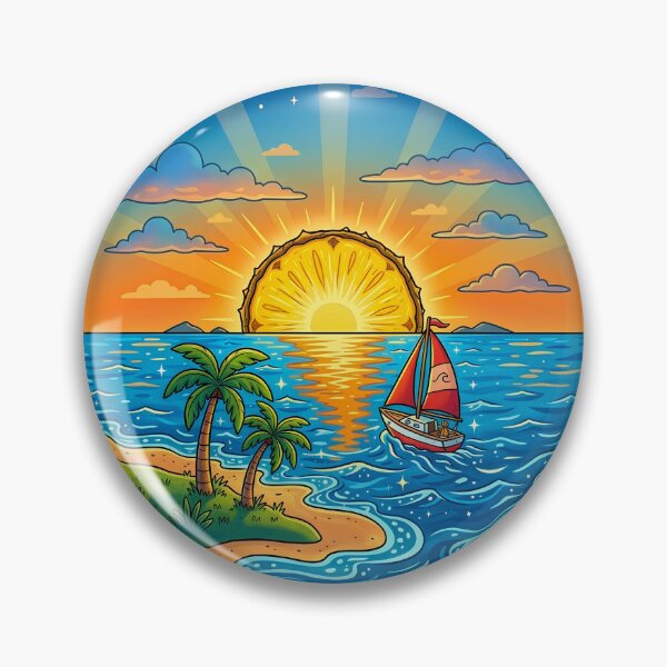 Item preview, Pineapple Sunset Tropical Beach Sailboat Art designed and sold by digitalbob60.