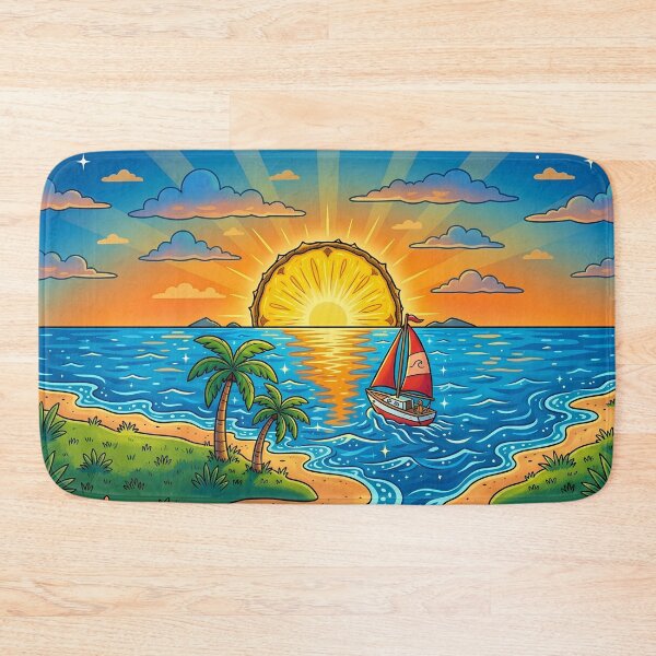 Item preview, Pineapple Sunset Tropical Beach Sailboat Art designed and sold by digitalbob60.
