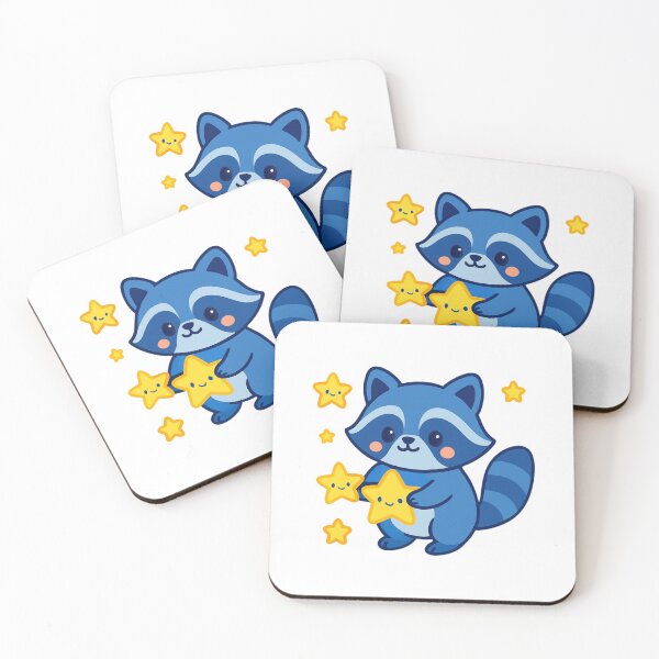 Item preview, Shine Bright Raccoon - Inspirational Kawaii Sticker designed and sold by foryouandyours.