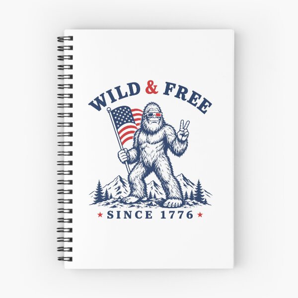 Item preview, Wild and Free Bigfoot Funny 4th of July USA Flag Camping Humor designed and sold by gunaone-design.