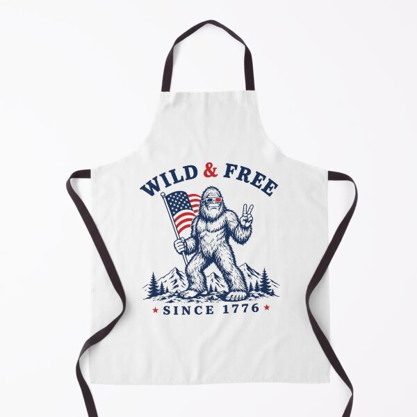 Item preview, Wild and Free Bigfoot Funny 4th of July USA Flag Camping Humor designed and sold by gunaone-design.