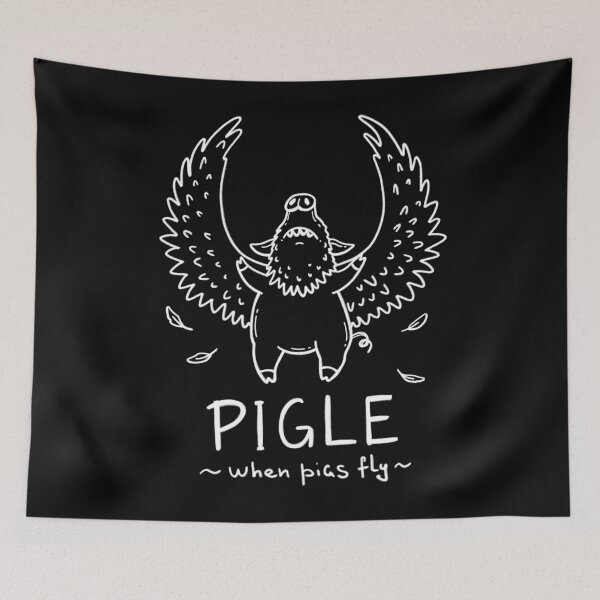 Item preview, Pigle | White Line Art Graphic Tee | Flying Pig Eagle Humor Design designed and sold by Aida Drogan.