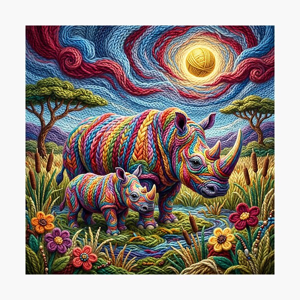 Item preview, Yarn Rhino and Yarn Calf designed and sold by Tridentulus.