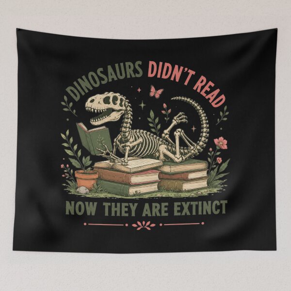 Item preview, Funny Reading Dinosaur Skeleton Book Lover Humor designed and sold by bosamji.