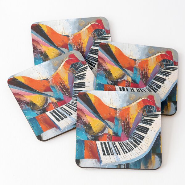 Item preview, Piano in a Symphony of Color - Abstract Shapes and Vibrant Hues in Dynamic Musical Motion designed and sold by OlfactoART Studio.