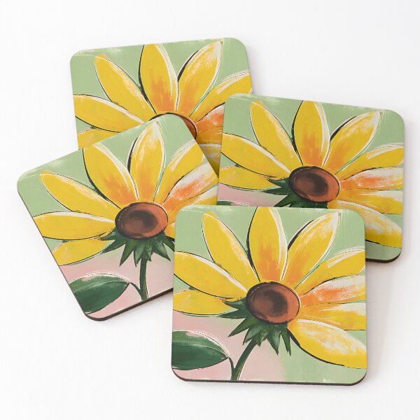 Item preview, Golden Sunflower Glow - Bright Petals and Expressive Brushstrokes Against a Soft Pastel Dream designed and sold by OlfactoART Studio.