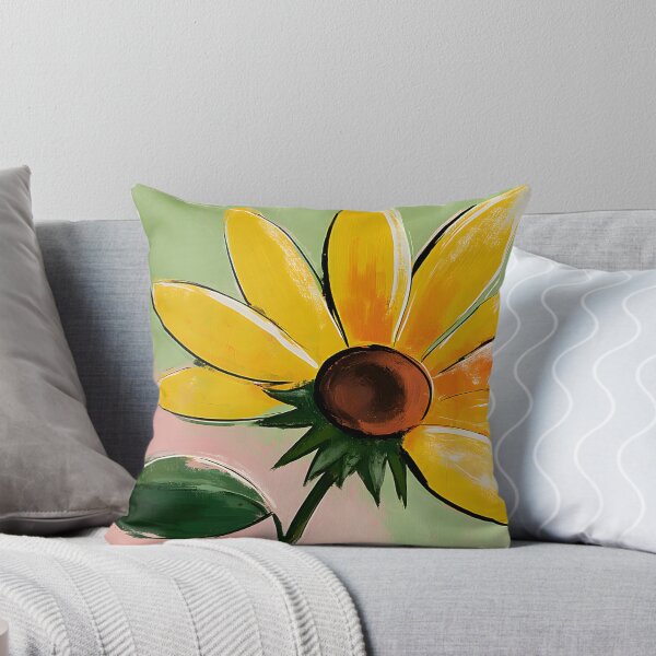 Item preview, Golden Sunflower Glow - Bright Petals and Expressive Brushstrokes Against a Soft Pastel Dream designed and sold by OlfactoART Studio.