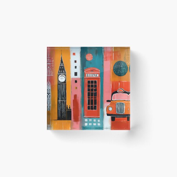 Item preview, London in Bold Color - Red Bus Big Ben and Telephone Booth in a Vibrant Urban Celebration designed and sold by OlfactoART Studio.