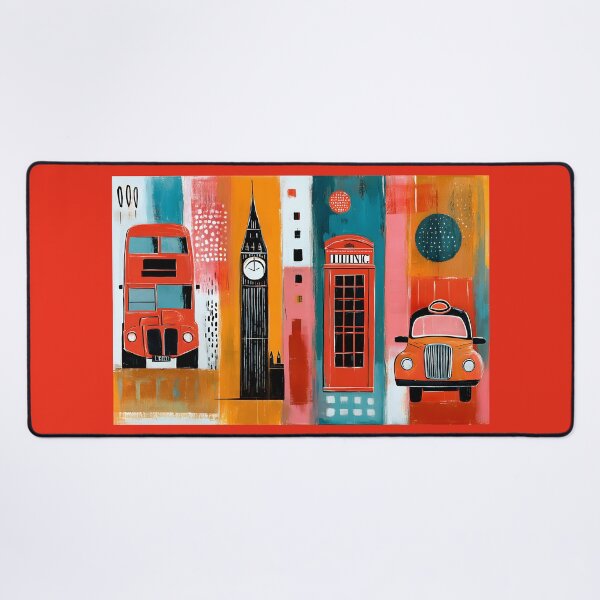 Item preview, London in Bold Color - Red Bus Big Ben and Telephone Booth in a Vibrant Urban Celebration designed and sold by OlfactoART Studio.