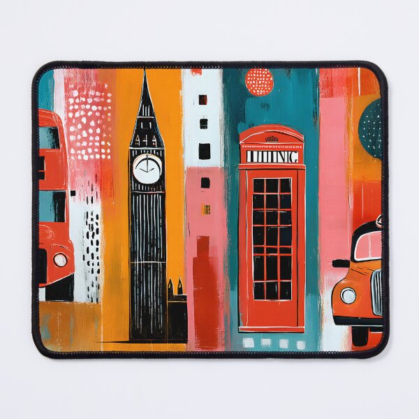 Item preview, London in Bold Color - Red Bus Big Ben and Telephone Booth in a Vibrant Urban Celebration designed and sold by OlfactoART Studio.