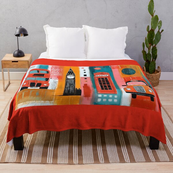 Item preview, London in Bold Color - Red Bus Big Ben and Telephone Booth in a Vibrant Urban Celebration designed and sold by OlfactoART Studio.