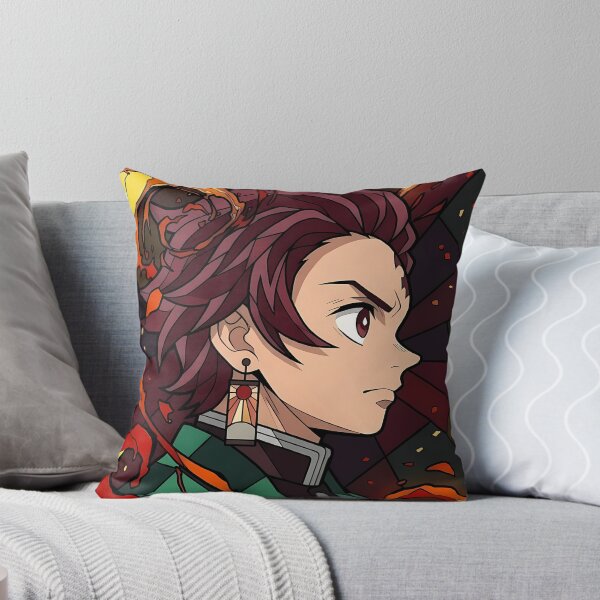 Item preview, Tanjiro Kamado Demon Slayer Flame Stained Glass Portrait designed and sold by mildaclairmo.