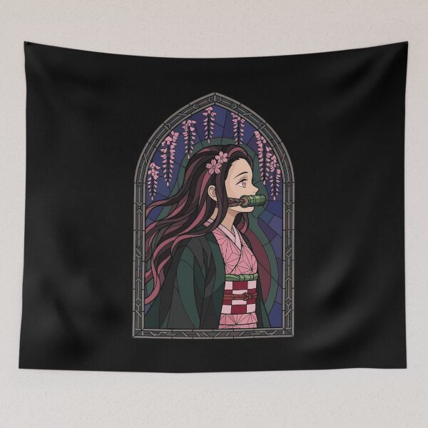 Item preview, Nezuko Kamado Demon Slayer Wisteria Night Stained Glass designed and sold by mildaclairmo.