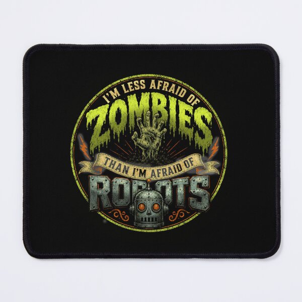 Item preview, Afraid of Robots Retro Horror Sci-Fi Quote designed and sold by Department61.