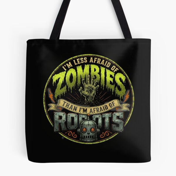 Item preview, Afraid of Robots Retro Horror Sci-Fi Quote designed and sold by Department61.