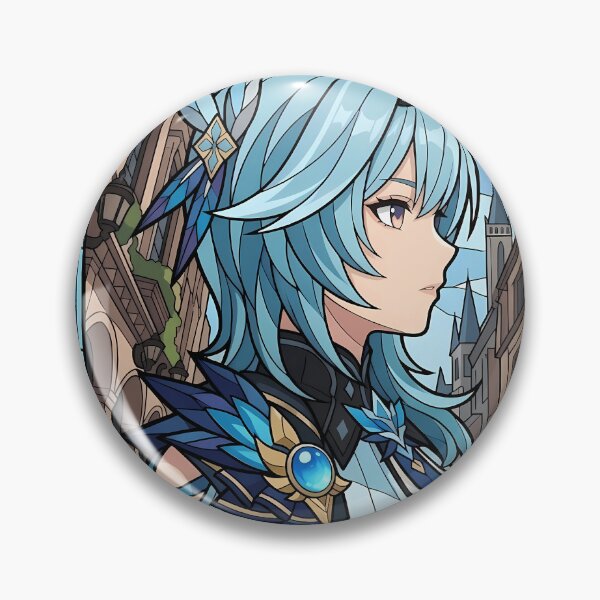 Item preview, Eula Genshin Impact City Stained Glass Portrait designed and sold by mildaclairmo.