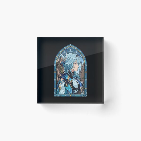 Item preview, Eula Genshin Impact City Stained Glass Portrait designed and sold by mildaclairmo.