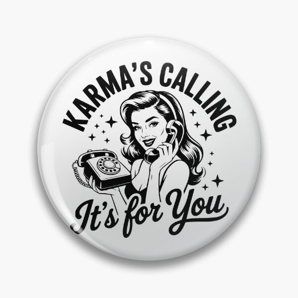 Item preview, Karma’s Calling It’s For You – Retro Phone Funny Karma T‑Shirt designed and sold by lucidfrog.