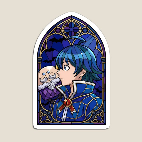 Item preview, Iruma Suzuki Iruma kun Blue Gothic Stained Glass Portrait designed and sold by mildaclairmo.