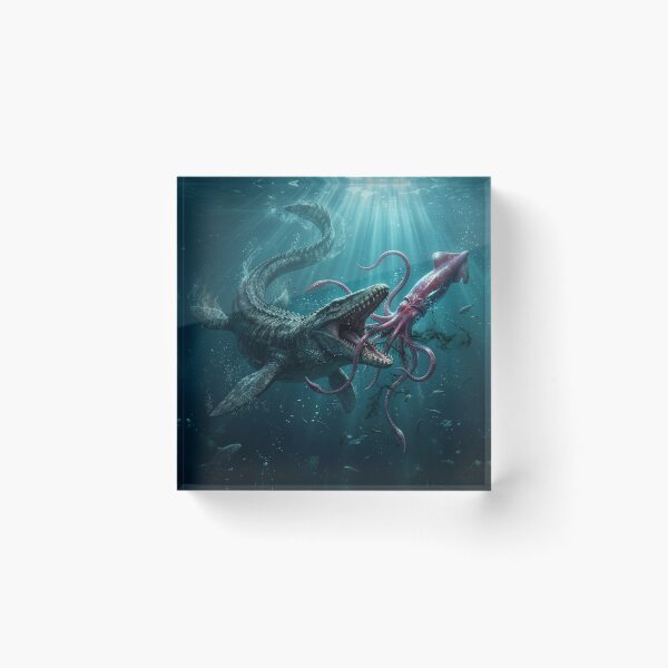 Item preview, Mosasaur Attacks a Giant Squid designed and sold by Tridentulus.