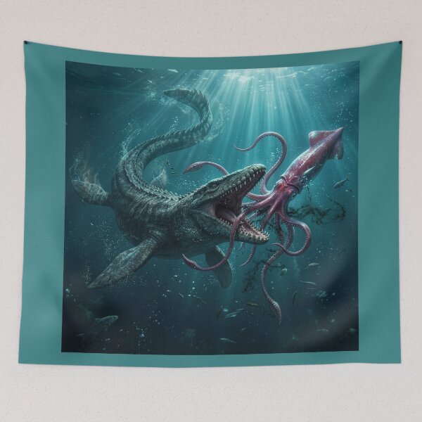 Item preview, Mosasaur Attacks a Giant Squid designed and sold by Tridentulus.