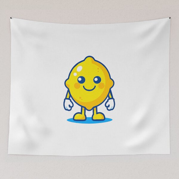 Item preview, Cute Kawaii Lemon Character | Happy Yellow Summer Fruit designed and sold by Felia001.