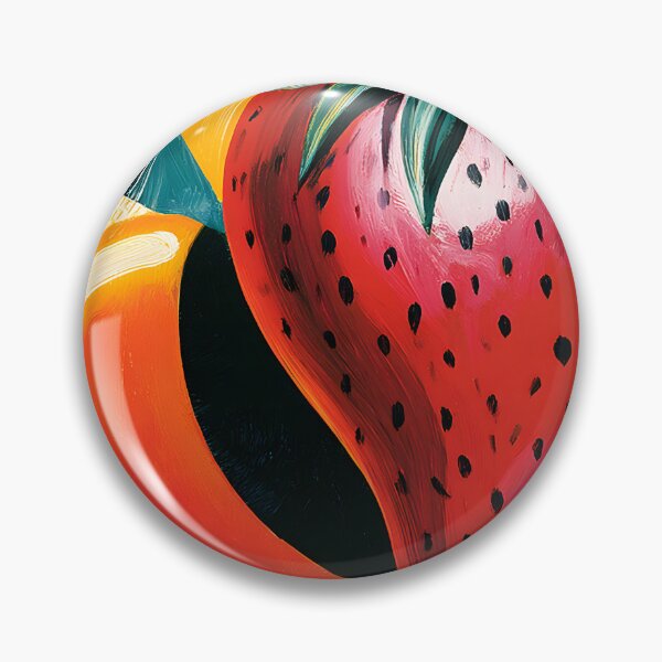 Item preview, Strawberry in Full Bloom - Oversized Fruit Surrounded by Bold Abstract Color and Texture designed and sold by OlfactoART Studio.