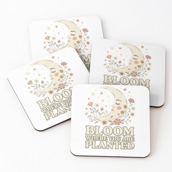 Item preview, Bloom Where You Are Planted Retro Moon  designed and sold by PlushFutura.