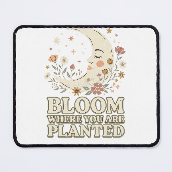 Item preview, Bloom Where You Are Planted Retro Moon designed and sold by PlushFutura.