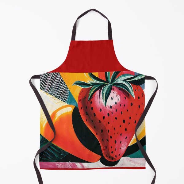 Item preview, Strawberry in Full Bloom - Oversized Fruit Surrounded by Bold Abstract Color and Texture designed and sold by OlfactoART Studio.