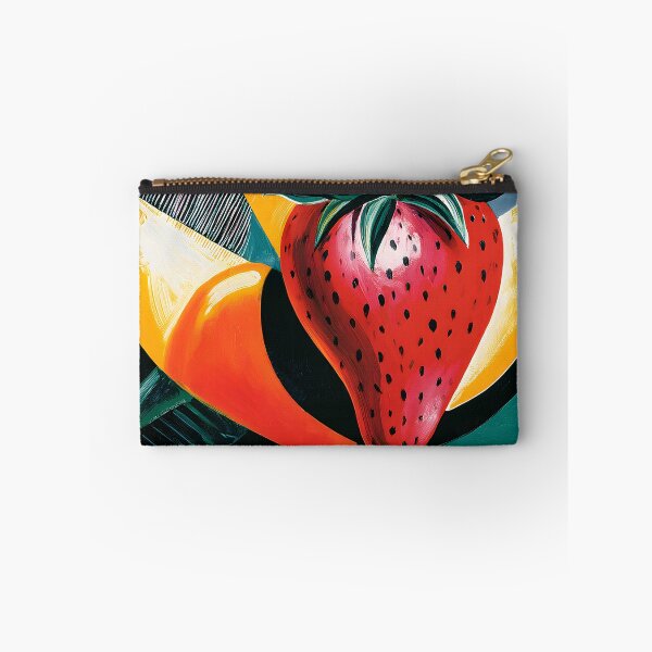 Item preview, Strawberry in Full Bloom - Oversized Fruit Surrounded by Bold Abstract Color and Texture designed and sold by OlfactoART Studio.
