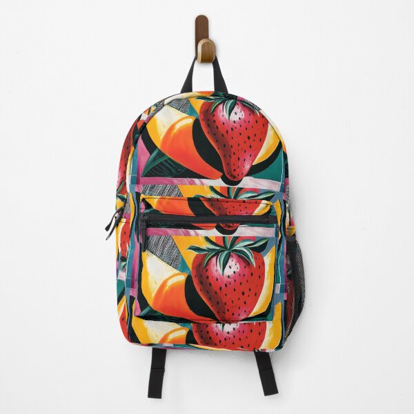 Item preview, Strawberry in Full Bloom - Oversized Fruit Surrounded by Bold Abstract Color and Texture designed and sold by OlfactoART Studio.