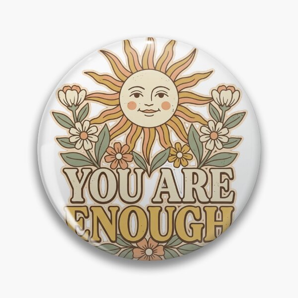 Item preview, You Are Enough Retro Sun Floral designed and sold by PlushFutura.