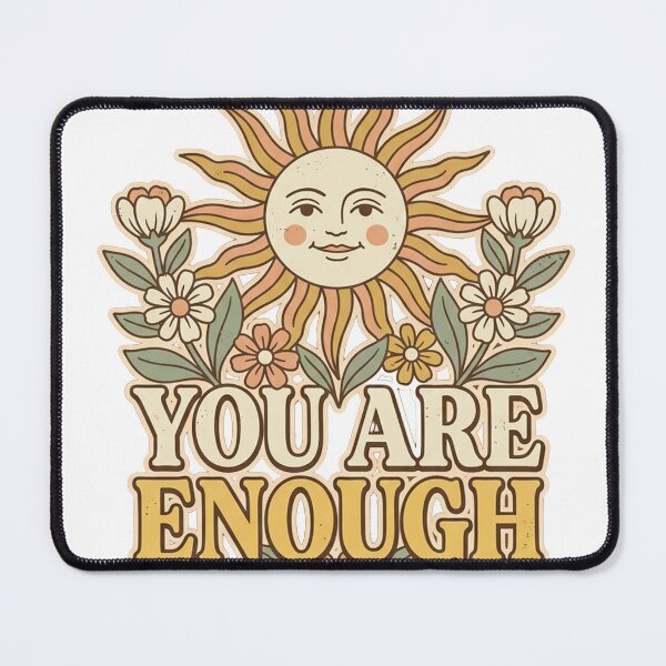 Item preview, You Are Enough Retro Sun Floral designed and sold by PlushFutura.
