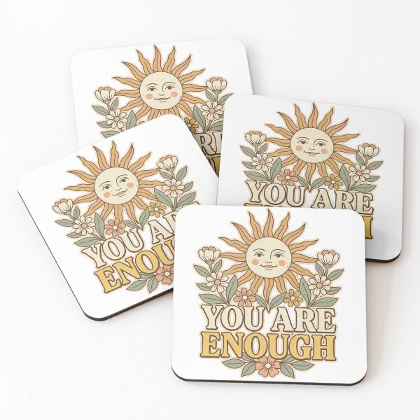 Item preview, You Are Enough Retro Sun Floral designed and sold by PlushFutura.