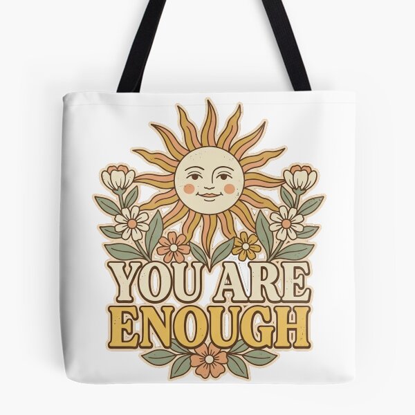 Item preview, You Are Enough Retro Sun Floral designed and sold by PlushFutura.