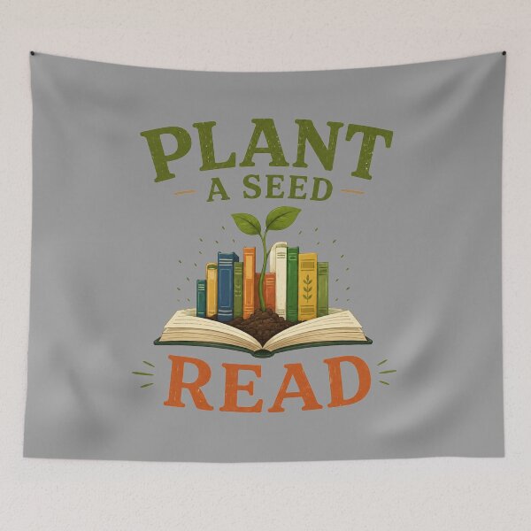 Item preview, Plant a Seed Read Vintage Book Lover Illustration designed and sold by bosamji.