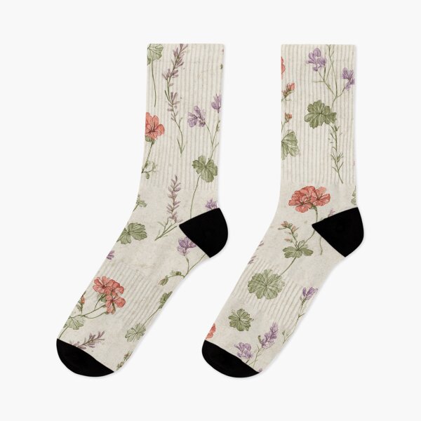 Item preview, Cottage Garden Florals | Vintage Geranium & Lavender Botanical Pattern designed and sold by Bound for Wonder.