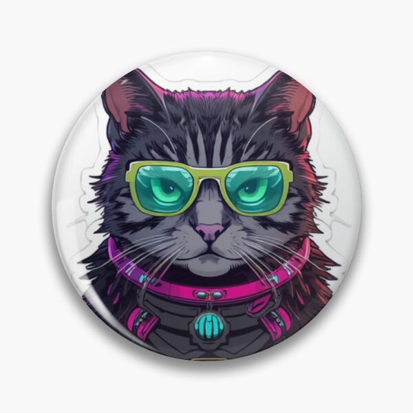 Item preview, Cyberpunk Cat Squad - Neon Sunglasses Feline Warriors designed and sold by kummo-0319.