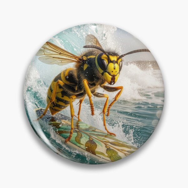Item preview, Yellowjacket Wasp Rides the Waves designed and sold by Tridentulus.