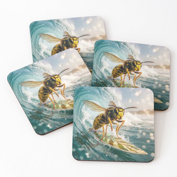 Item preview, Yellowjacket Wasp Rides the Waves designed and sold by Tridentulus.