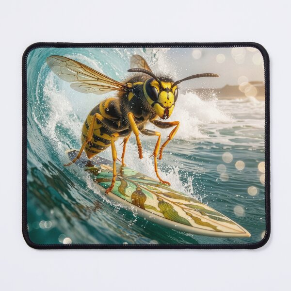 Item preview, Yellowjacket Wasp Rides the Waves designed and sold by Tridentulus.