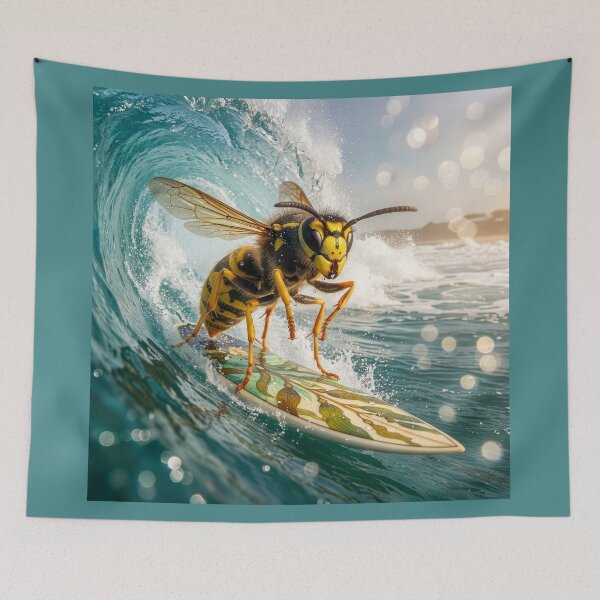 Item preview, Yellowjacket Wasp Rides the Waves designed and sold by Tridentulus.