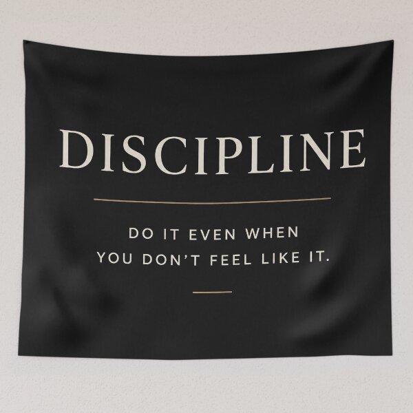 Item preview, Discipline Motivation Quote Typography Design | Minimalist Success Mindset Wall Art designed and sold by NBT-NOVA.
