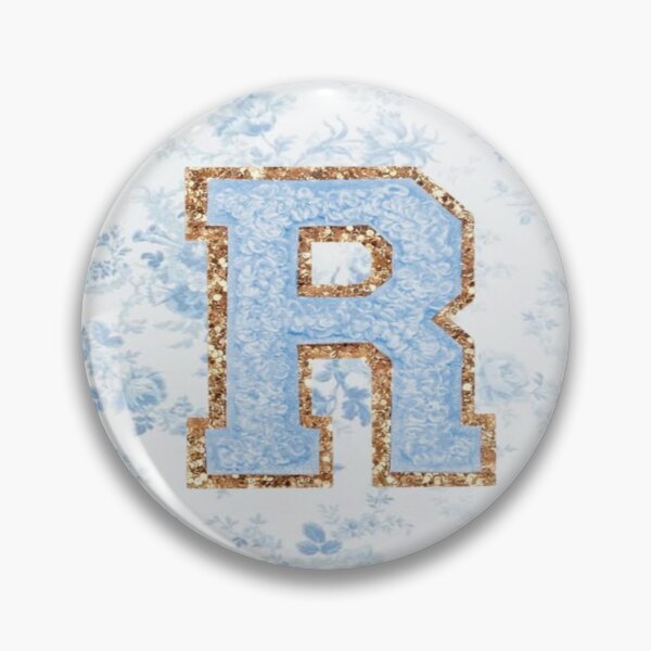 Item preview, Floral blue preppy glitter monogram letter prints R designed and sold by SimplebutSweet.